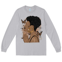 Moon Dust black woman praying Long Sleeve Tee - MaliasSmallBusiness