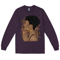 Plum black woman praying Long Sleeve Tee - MaliasSmallBusiness