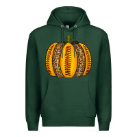 Sports Green Softball Pumpkin Premium Hoodie - texasbilliewilder