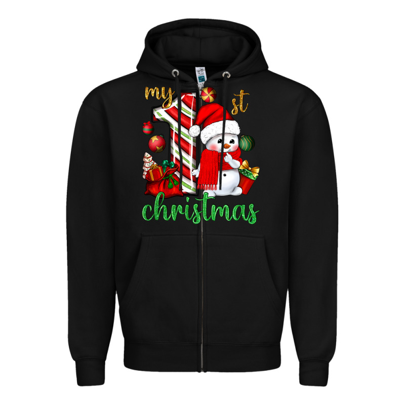 My 1 St Christmas With Cute Snowman Bbs Zipper Hoodie by BundleAndBundleShop | Teevron