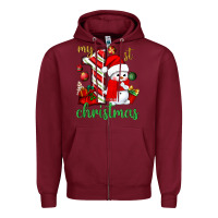 Burgundy my 1 st christmas with cute snowman bbs Zipper Hoodie - BundleAndBundleShop