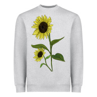 Heather Grey Buttercream Sunflower Heavyweight Sweatshirt - LillyAllenDesigns