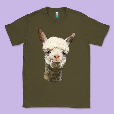 Alpaca Head Classic Tee Designed By Lillyallendesigns