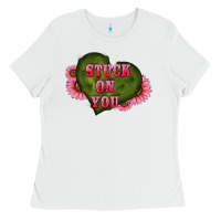 White valentine's day stuck on you heart sunflowers Ladies Tee - RanaPortraitStore