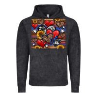 Vintage Black 4th of july american hearts Vintage Hoodie - Jasminsmagicworld