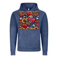 Vintage Denim 4th of july american hearts Vintage Hoodie - Jasminsmagicworld