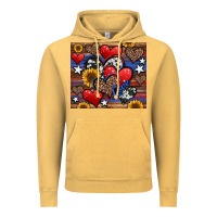 Vintage Mustard 4th of july american hearts Vintage Hoodie - Jasminsmagicworld