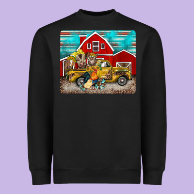 Western Truck Farm Animals Mousepad Heavyweight Sweatshirt Designed By Barkaloodesign