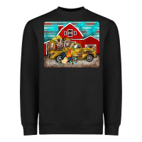 Black western truck farm animals mousepad Heavyweight Sweatshirt - BarkalooDesign