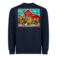 Navy western truck farm animals mousepad Heavyweight Sweatshirt - BarkalooDesign