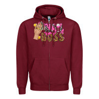 Burgundy nail boss bbs Zipper Hoodie - BundleAndBundleShop