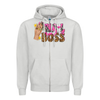 Dove Grey nail boss bbs Zipper Hoodie - BundleAndBundleShop