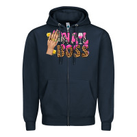 Navy nail boss bbs Zipper Hoodie - BundleAndBundleShop