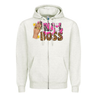 Oatmeal Heather nail boss bbs Zipper Hoodie - BundleAndBundleShop