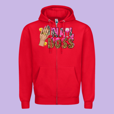 Nail Boss Bbs Zipper Hoodie Designed By Bundleandbundleshop