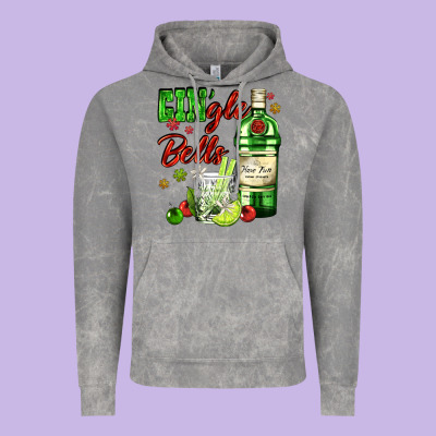 Gin`gle Bells With Bottle And Cocktail Vintage Hoodie Designed By Adodesignshop