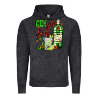 Vintage Black gin`gle bells with bottle and cocktail Vintage Hoodie - AdoDesignShop
