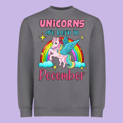 Unicorns Are Born In December Heavyweight Sweatshirt Designed By Jasminsmagicworld