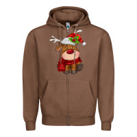 Christmas Baby Deer Zipper Hoodie | Teevron