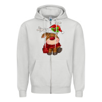 Dove Grey christmas baby deer Zipper Hoodie - MaliasSmallBusiness