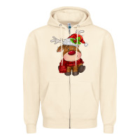 Sandshell christmas baby deer Zipper Hoodie - MaliasSmallBusiness