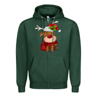 Sports Green christmas baby deer Zipper Hoodie - MaliasSmallBusiness