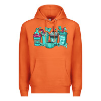 Carrot Ovarian Cancer coffee cups teal ribbon Premium Hoodie - NancyCooperArtShop