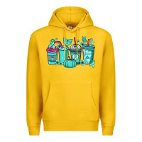 Lemon Ovarian Cancer coffee cups teal ribbon Premium Hoodie - NancyCooperArtShop