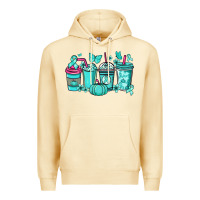 Pina Colada Ovarian Cancer coffee cups teal ribbon Premium Hoodie - NancyCooperArtShop
