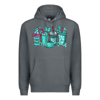 Ovarian Cancer Coffee Cups Teal Ribbon Premium Hoodie | Teevron