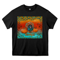 Black thankful with turkey and pumpkins Heavy Core Tee - RanaPortraitStore