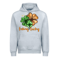Heather Grey Feeling lucky with clover Urban Hoodie - HowdyJamesFarm