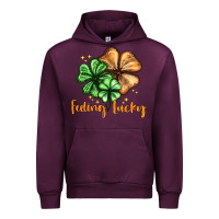 Mauve Wine Feeling lucky with clover Urban Hoodie - HowdyJamesFarm