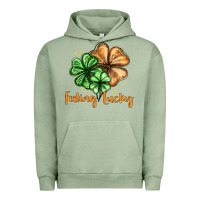 Pigment Oil Green Feeling lucky with clover Urban Hoodie - HowdyJamesFarm