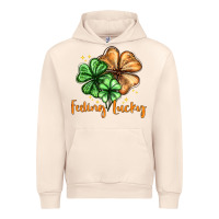Sandshell Feeling lucky with clover Urban Hoodie - HowdyJamesFarm
