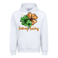 White Feeling lucky with clover Urban Hoodie - HowdyJamesFarm