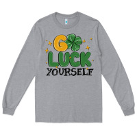 Heather Grey go luck yourself Long Sleeve Tee - MaliasSmallBusiness