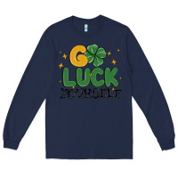 Navy go luck yourself Long Sleeve Tee - MaliasSmallBusiness