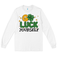 White go luck yourself Long Sleeve Tee - MaliasSmallBusiness