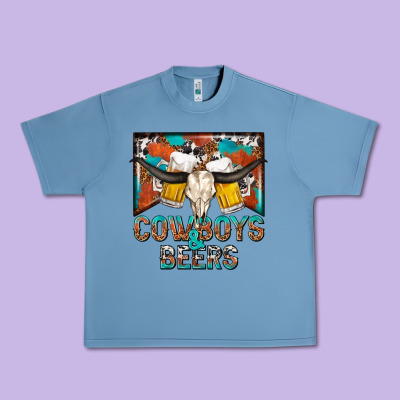 Cowboys And Beers Urban Heavy Tee Designed By Nancycooperartshop