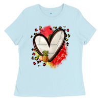 Baby Blue fruits and volleyball heart Ladies Tee - Zillion Design Studio