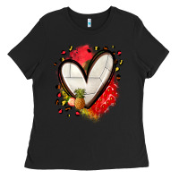 Black fruits and volleyball heart Ladies Tee - Zillion Design Studio