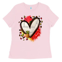 Bubblegum Pink fruits and volleyball heart Ladies Tee - Zillion Design Studio