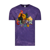 Cloud Purple cluck it coop animals hen and chick aztec serape leopard Vintage Tee - Artiststas