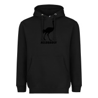 Black ALLEGEDLY FUNNY OSTRICH Heavyweight Hoodie - Bettercallsaul