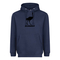 Navy ALLEGEDLY FUNNY OSTRICH Heavyweight Hoodie - Bettercallsaul