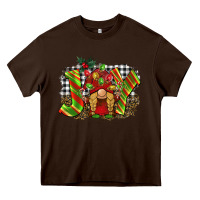 Chocolate Brown christmas joy gnome Heavy Core Tee - BarkalooDesign