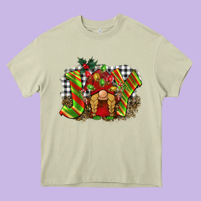 Christmas Joy Gnome Heavy Core Tee Designed By Barkaloodesign