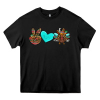 Black peace love thanksgiving turkey Heavy Core Tee - RanaPortraitStore