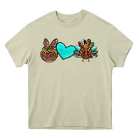 Mossy peace love thanksgiving turkey Heavy Core Tee - RanaPortraitStore
